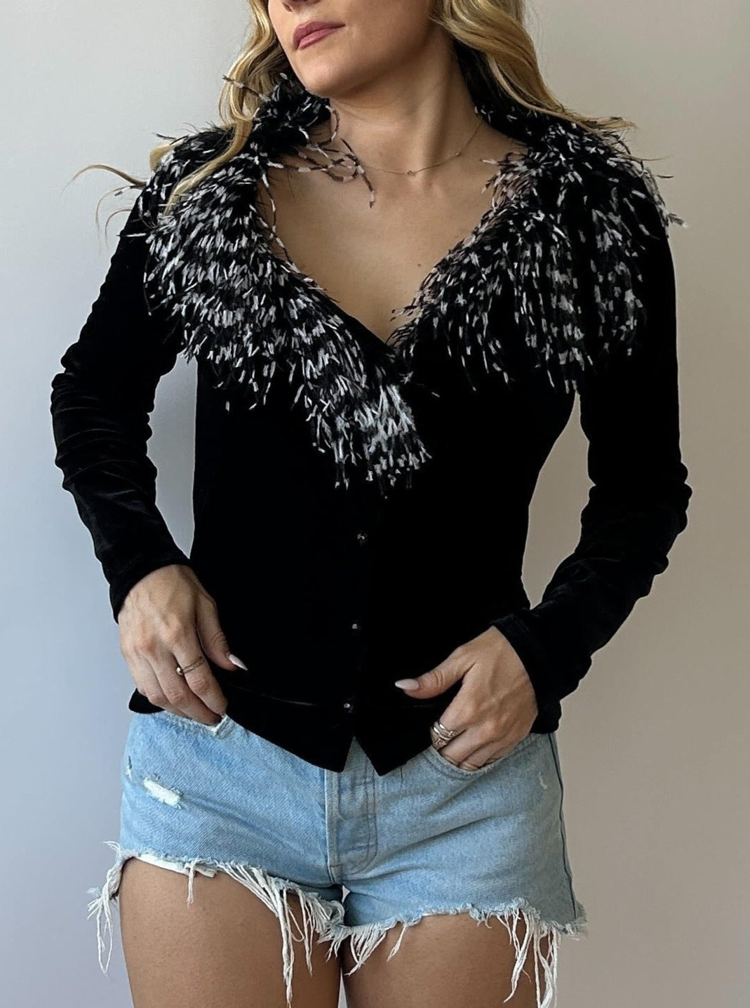 Vintage Feather Cardigan - Size S