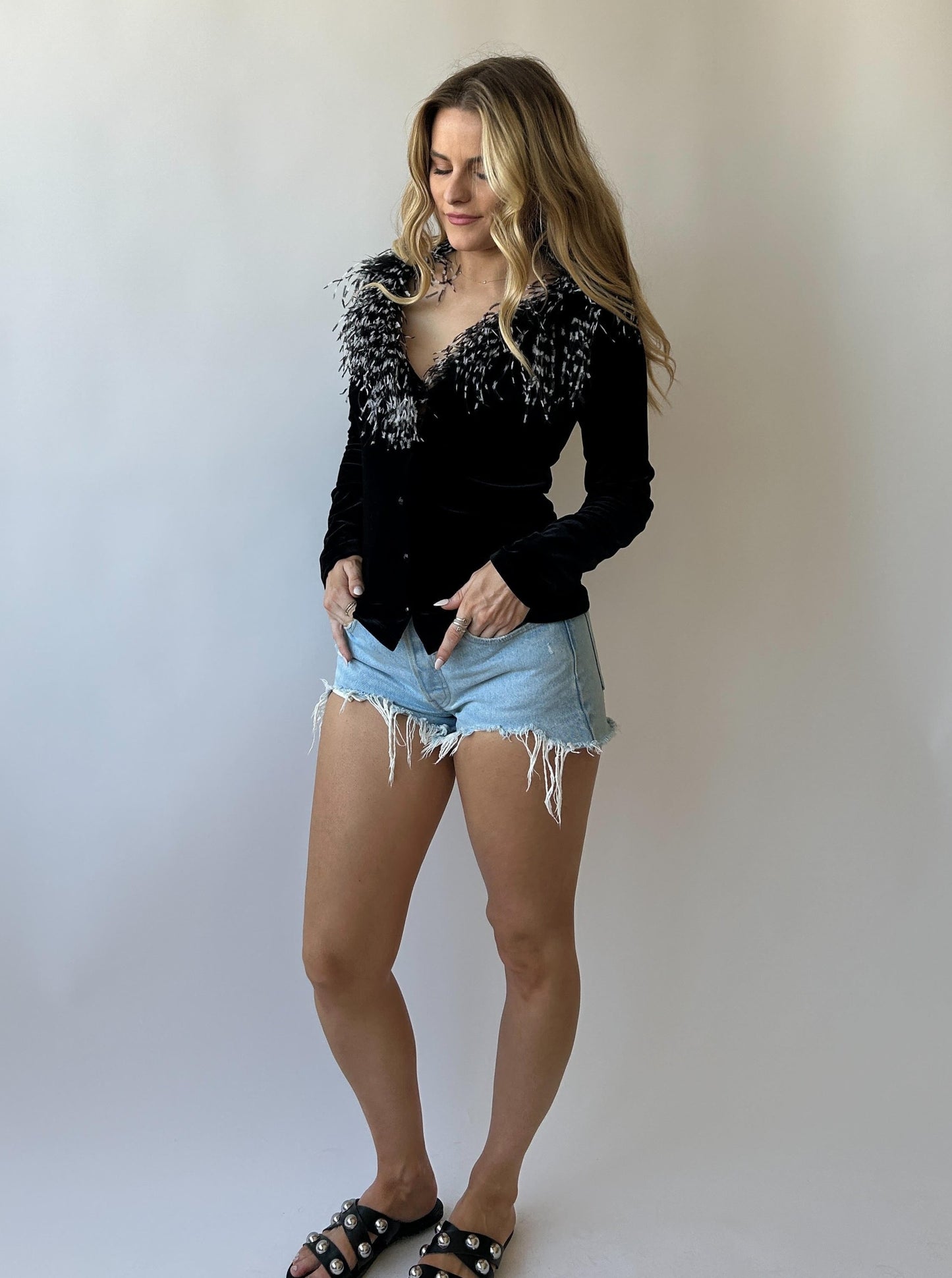 Vintage Feather Cardigan - Size S