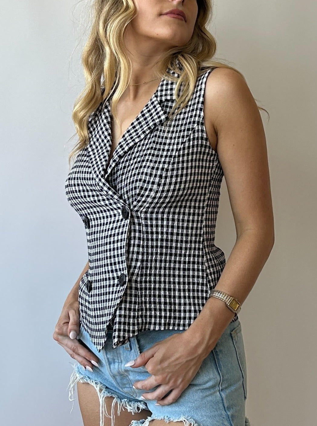 Vintage Gingham Vest