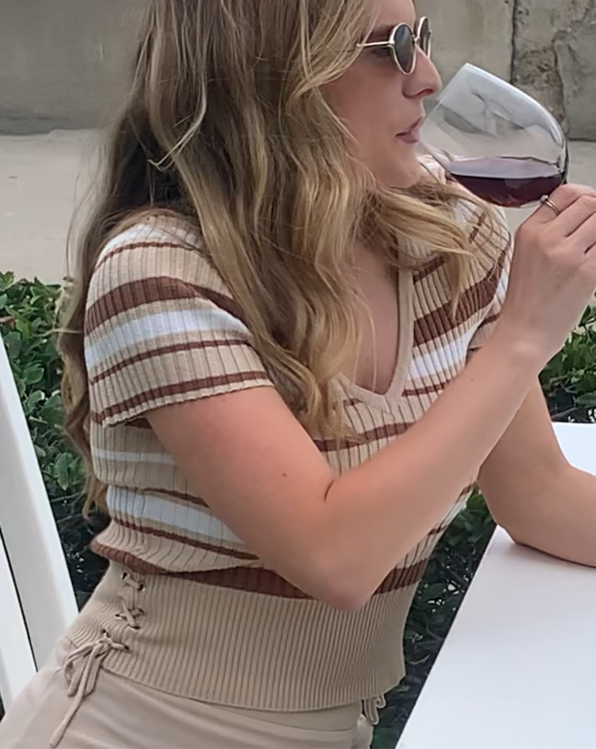 Vintage Y2K V-Neck Tie Top