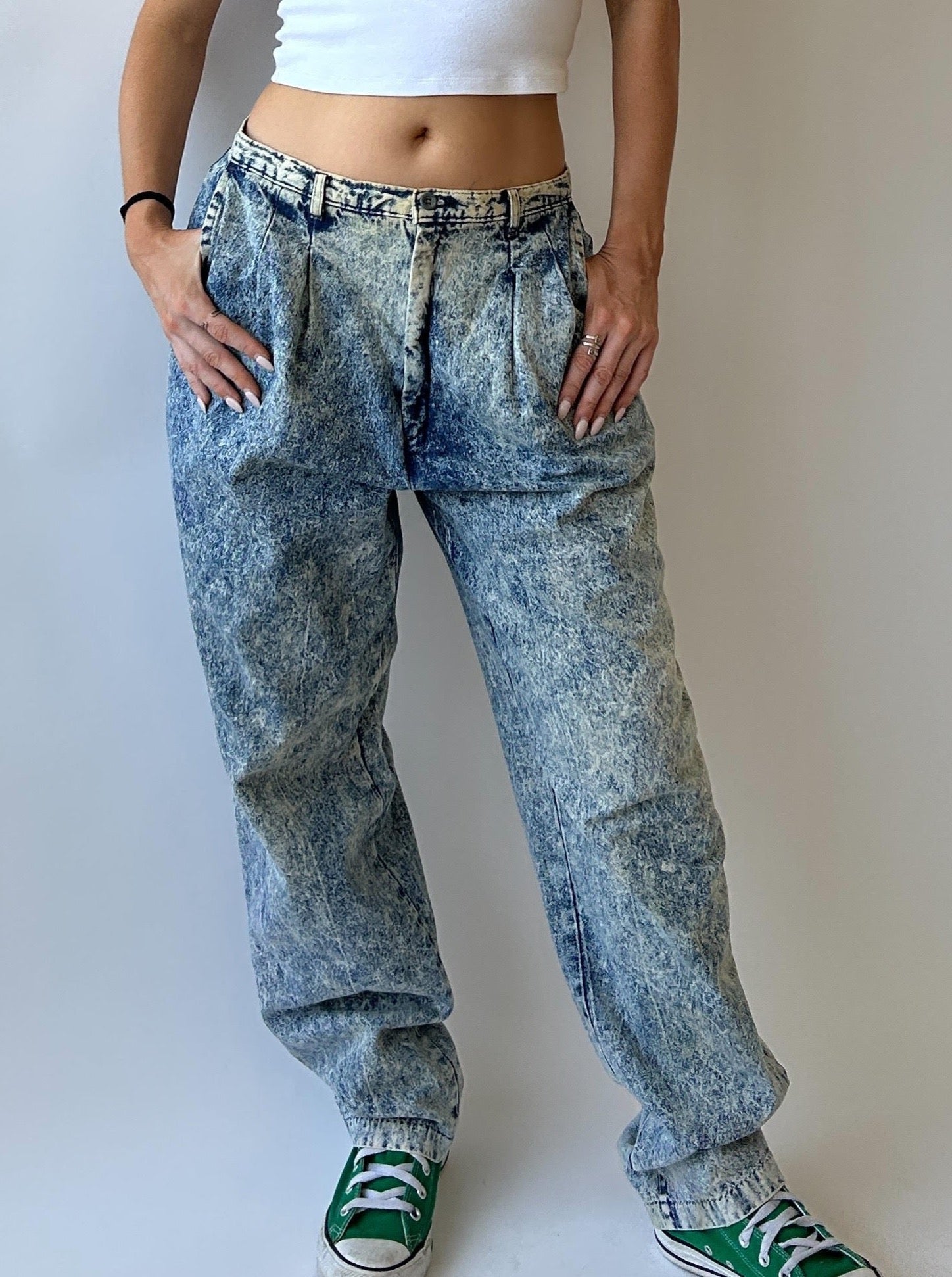 Vintage Levis Acid Wash Barrel Jeans Size 27 - Main Image