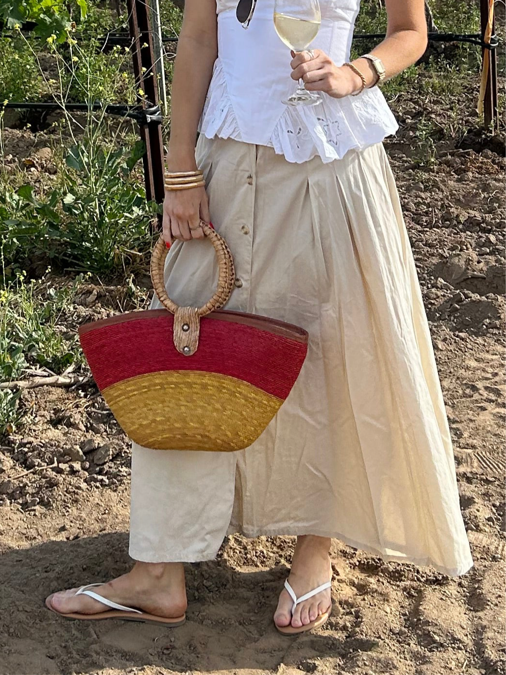 Vintage Straw Beach Bag