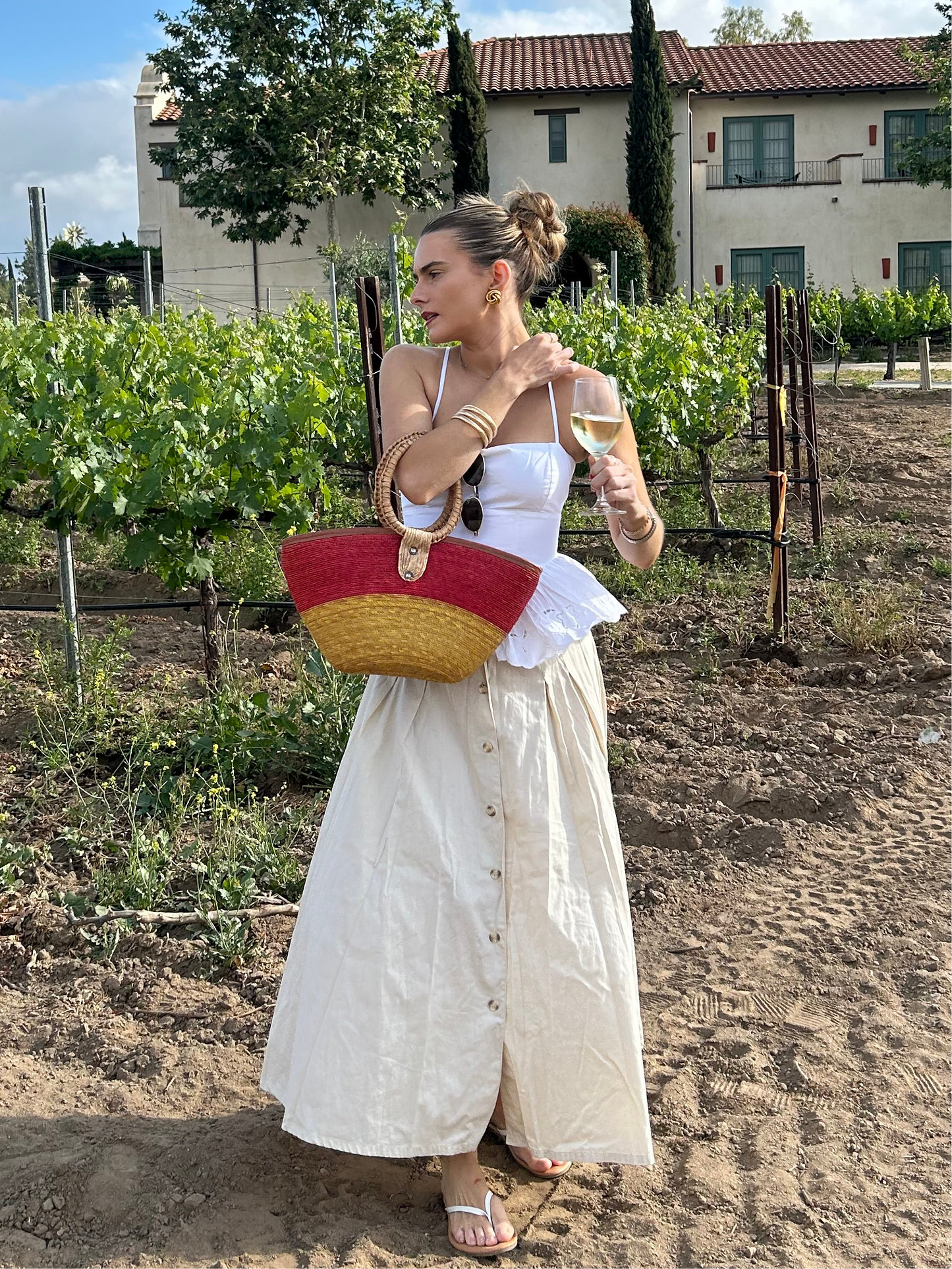Vintage Straw Beach Bag