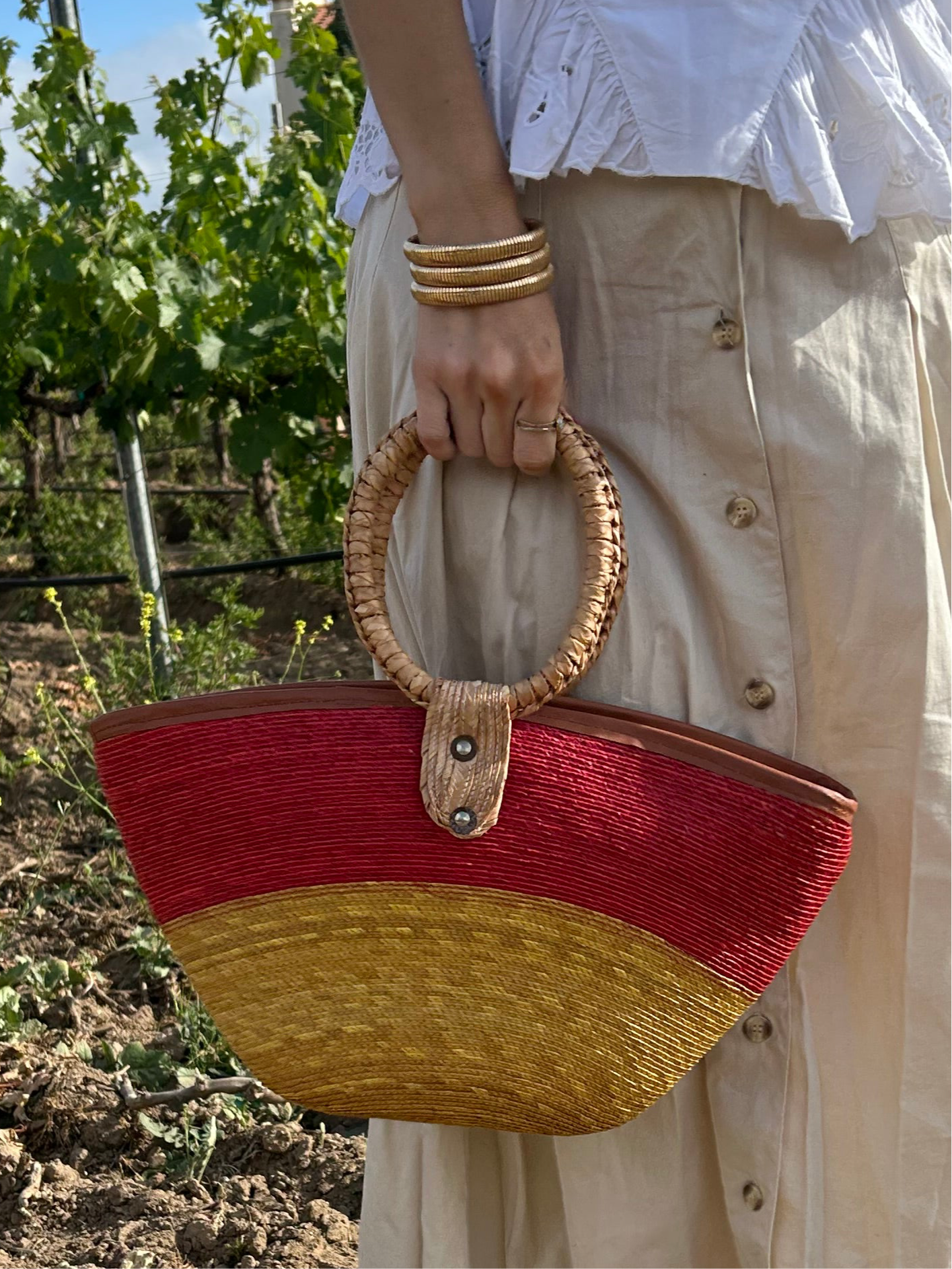 Vintage Straw Beach Bag