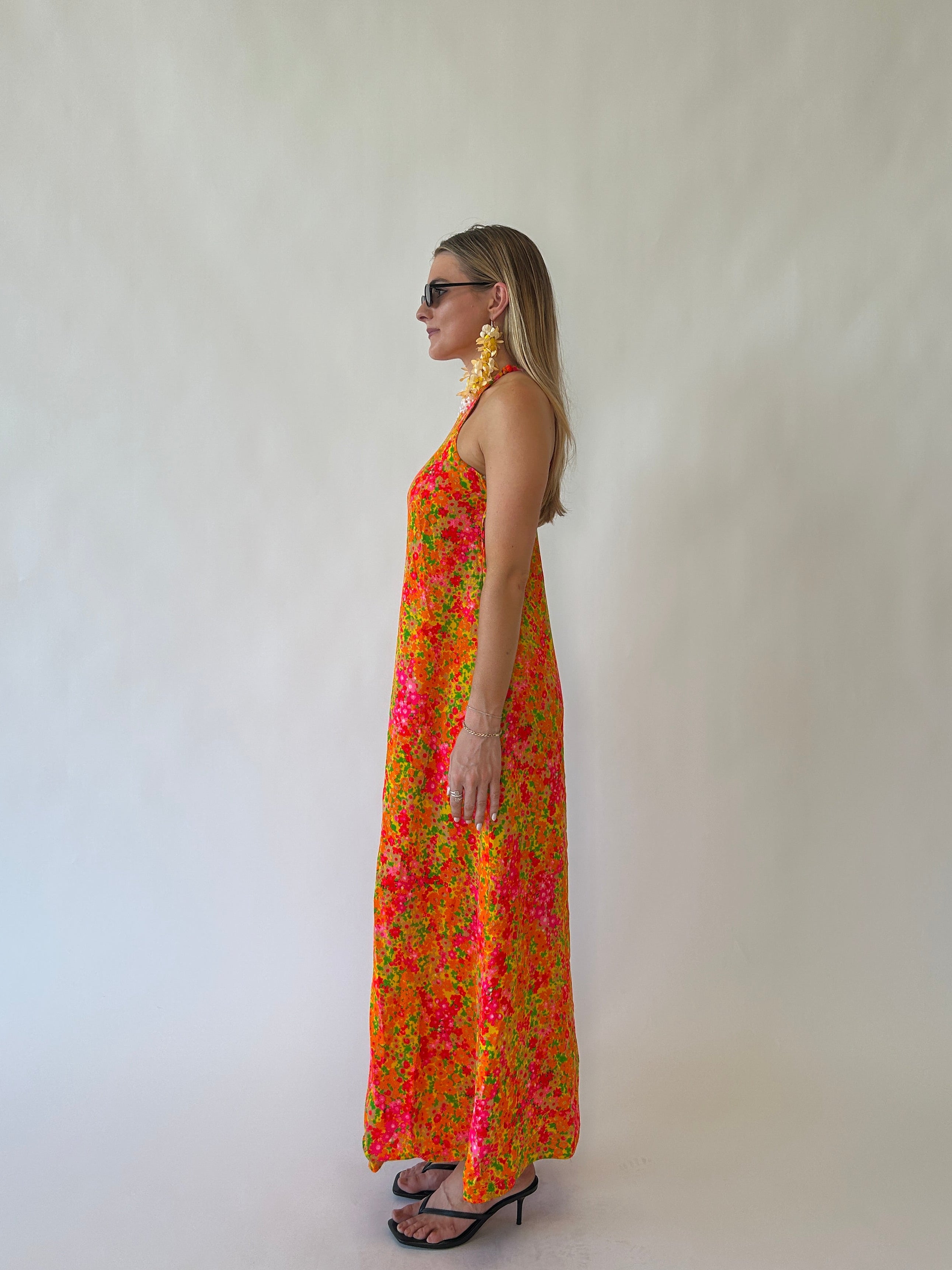 Hawaiian Floral Maxi Dress