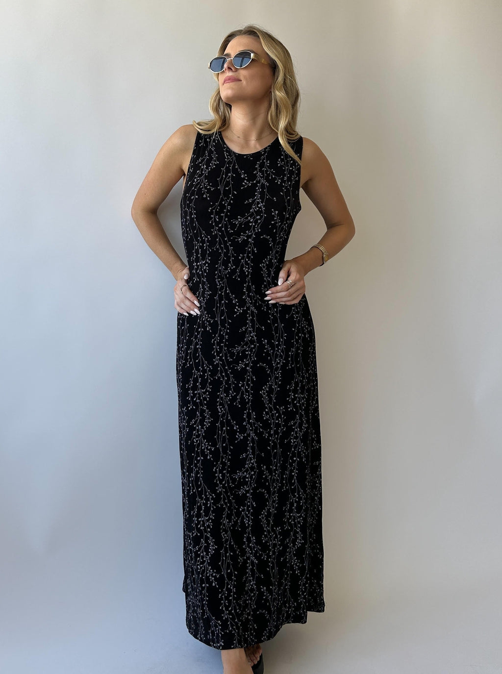 Vintage Jersey Maxi Dress - Size L/XL