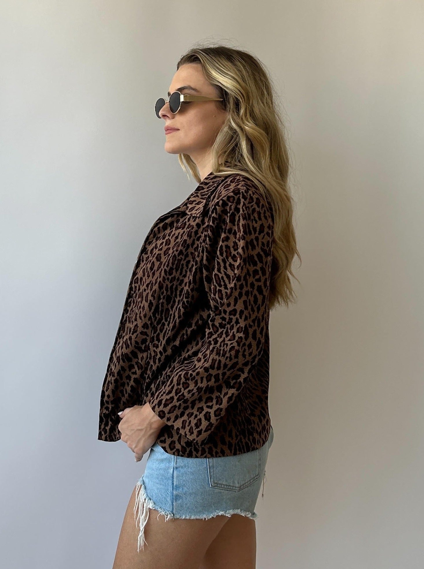 Vintage Cheetah Full-Zip Jacket - Size