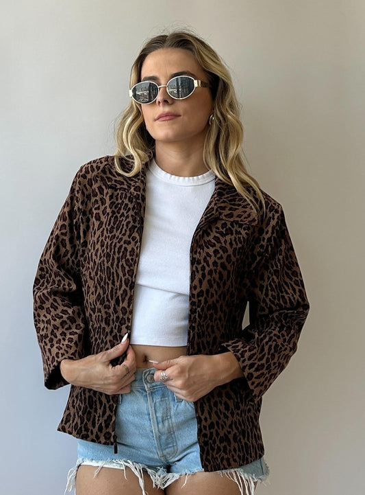 Vintage Cheetah Full-Zip Jacket - Size