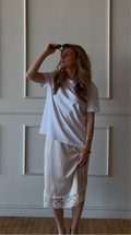 Vintage Blush Slip Skirt - Size L