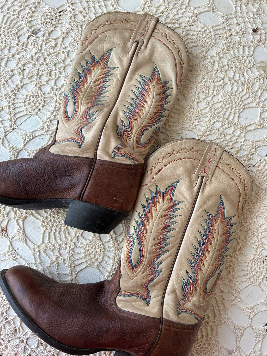 Tony Lama Rainbow Stitch Cowgirl Boots