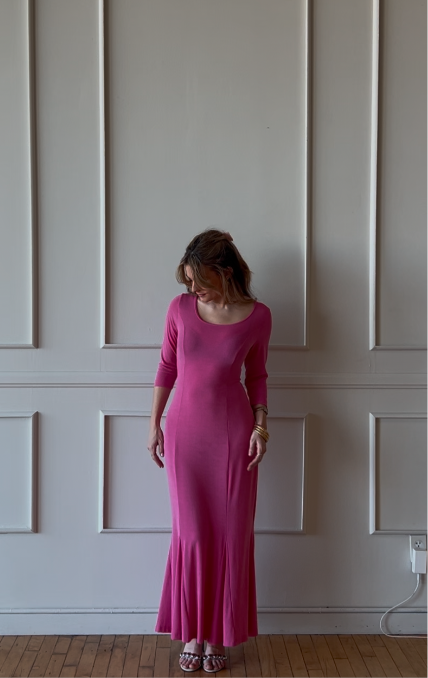 Vintage Pink Nylon Maxi