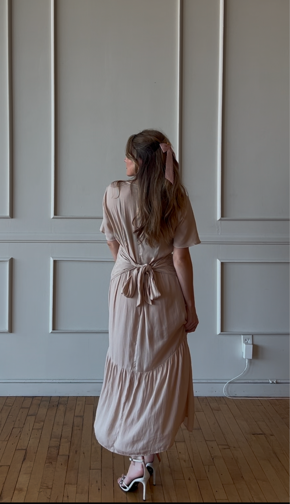 Vintage Blush Button Dress