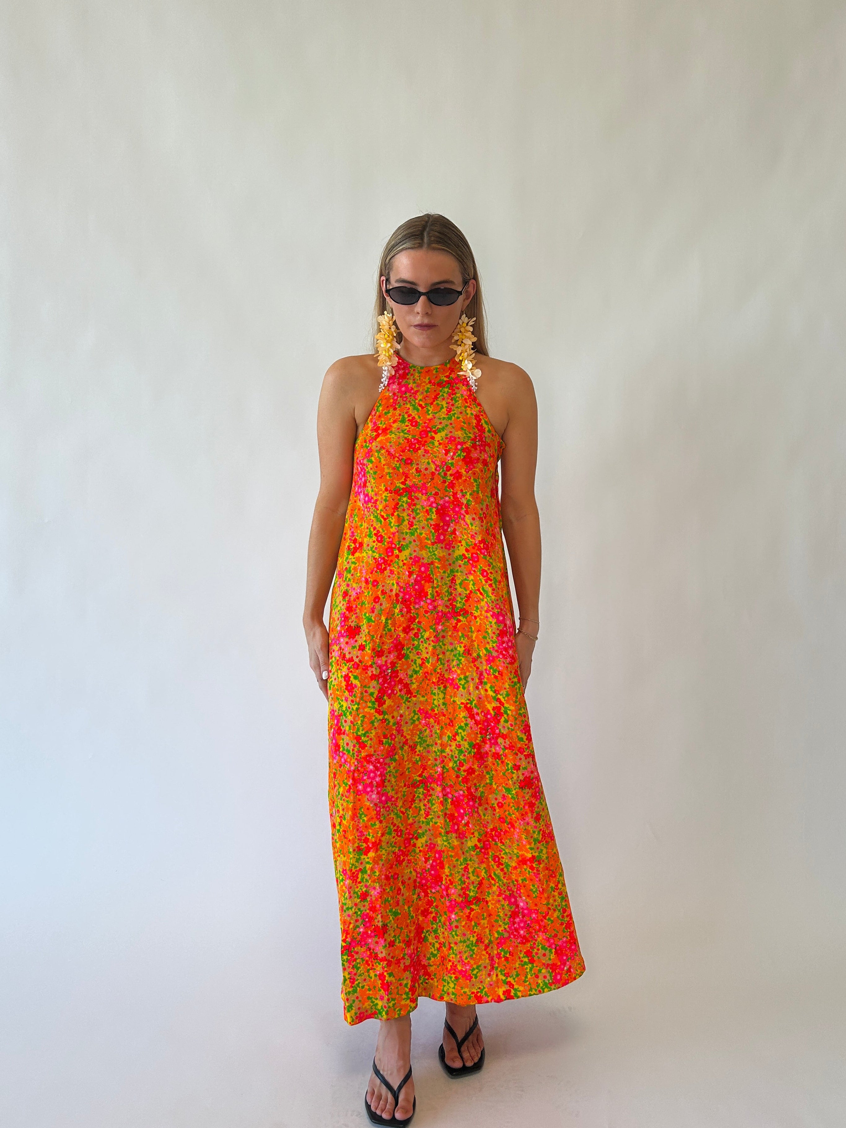 Hawaiian Floral Maxi Dress
