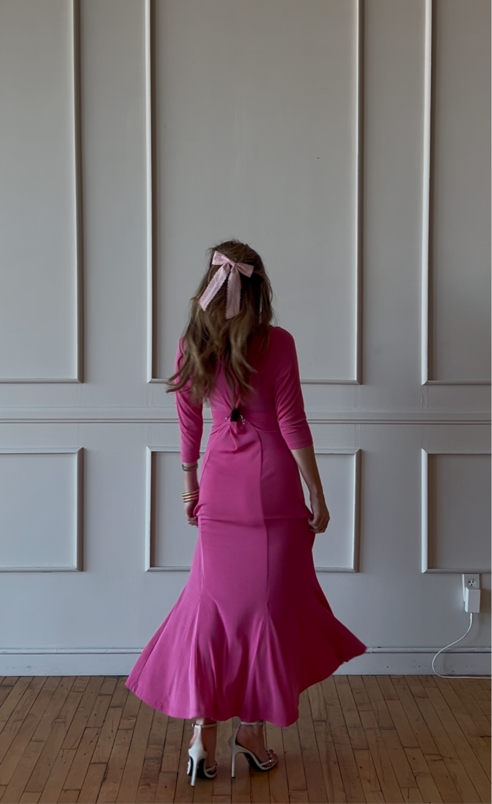 Vintage Pink Nylon Maxi