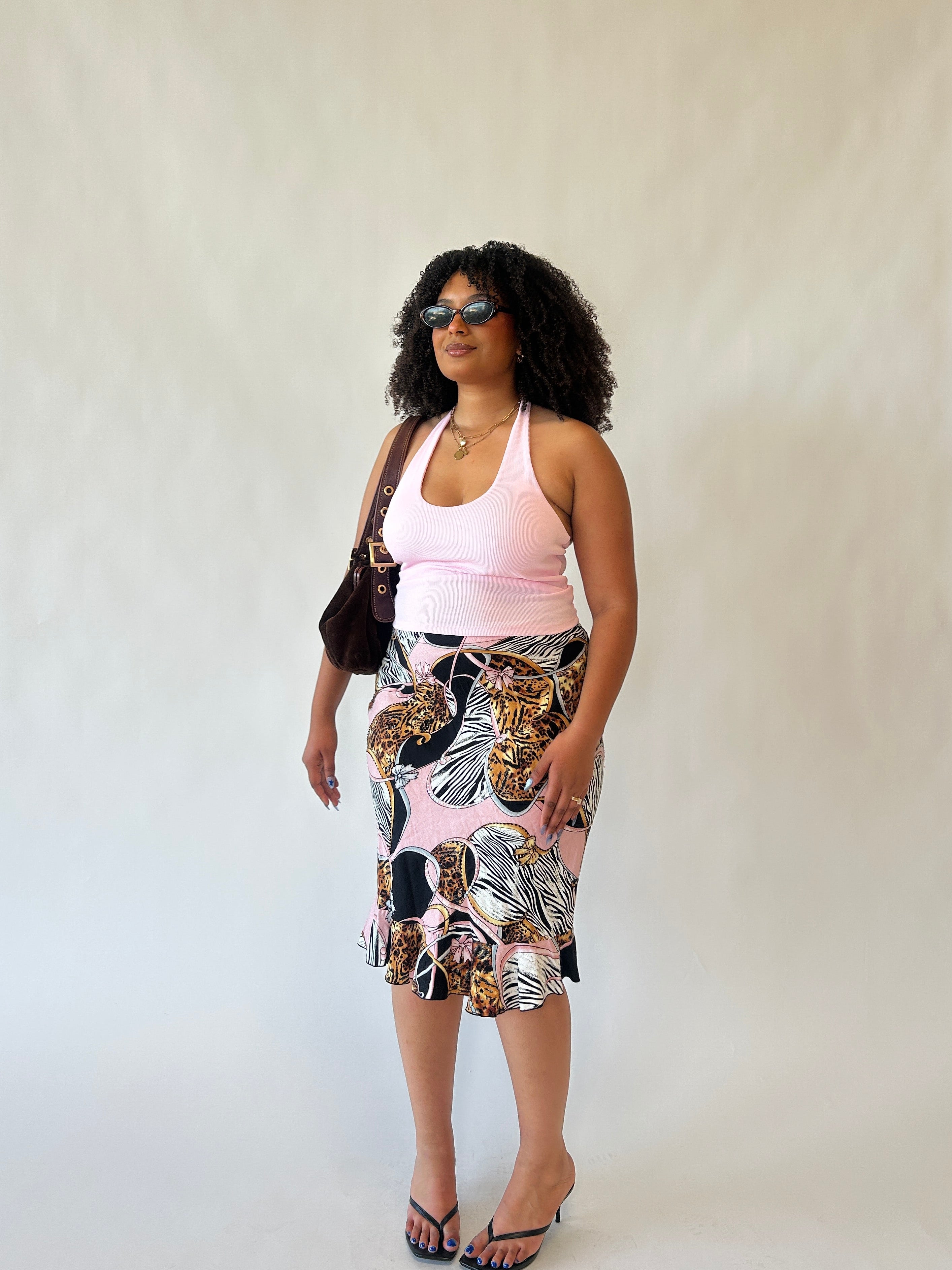 Animal Print Midi Skirt