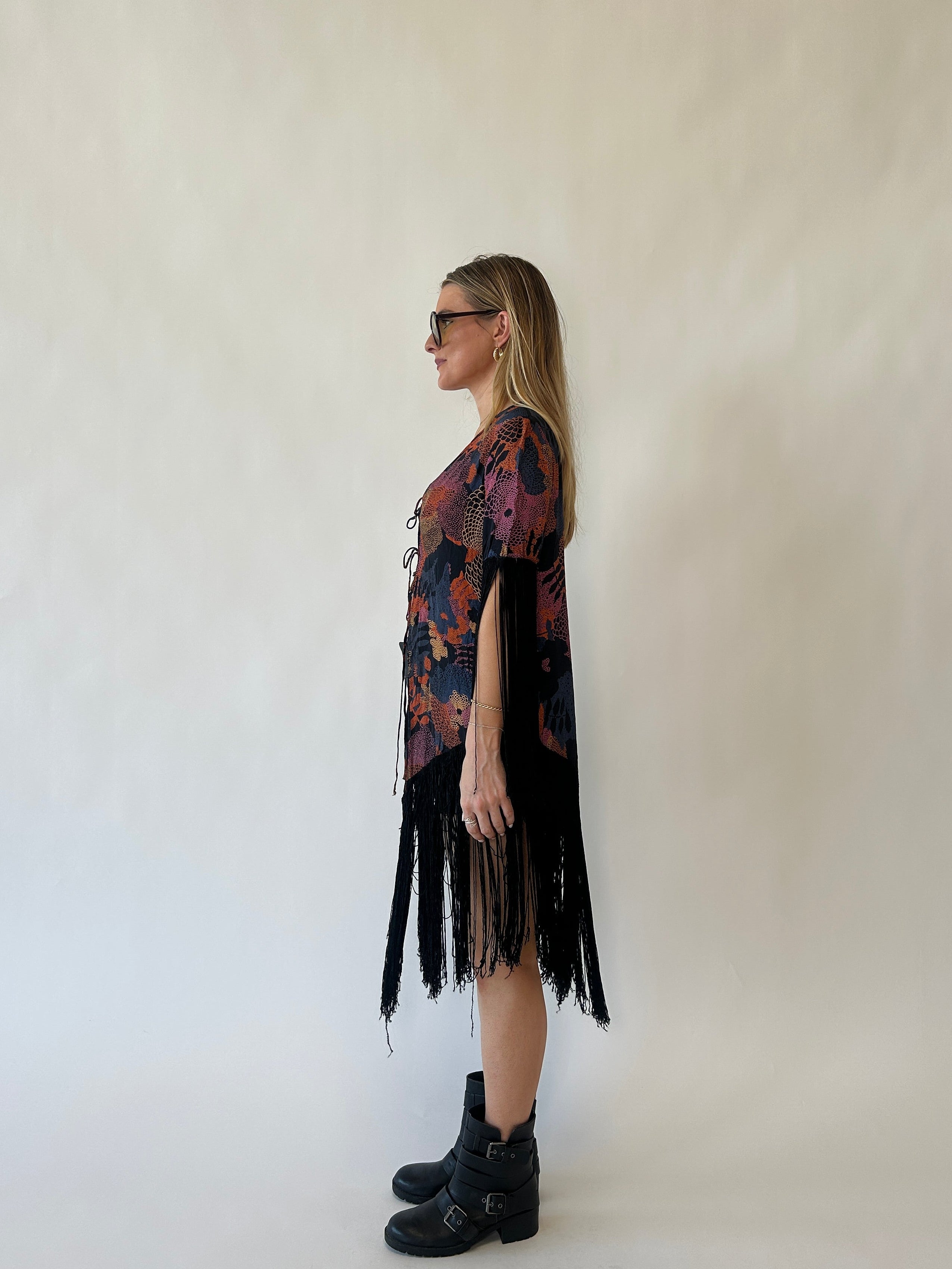Multicolor Fringe Shawl