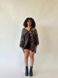 Zebra Print Boho Blouse