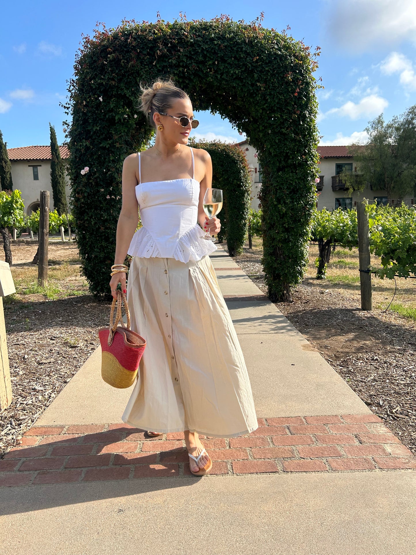 Vintage Khaki Maxi Skirt