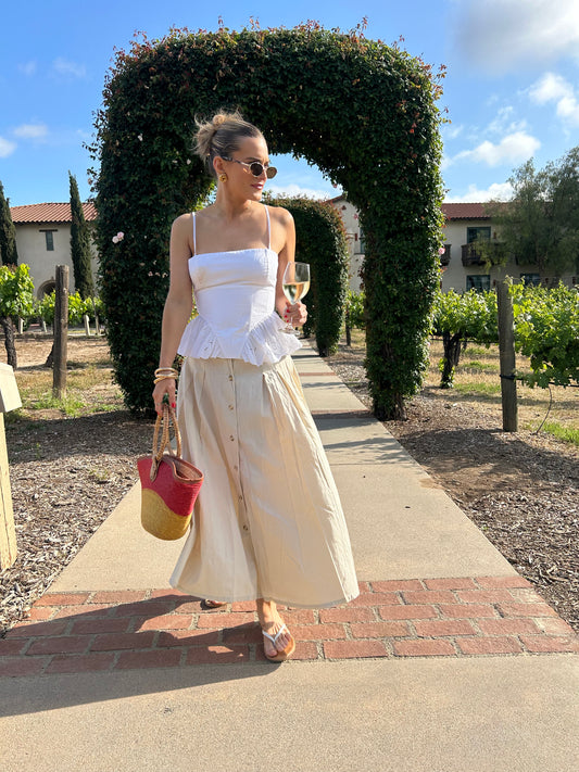 Vintage Khaki Maxi Skirt