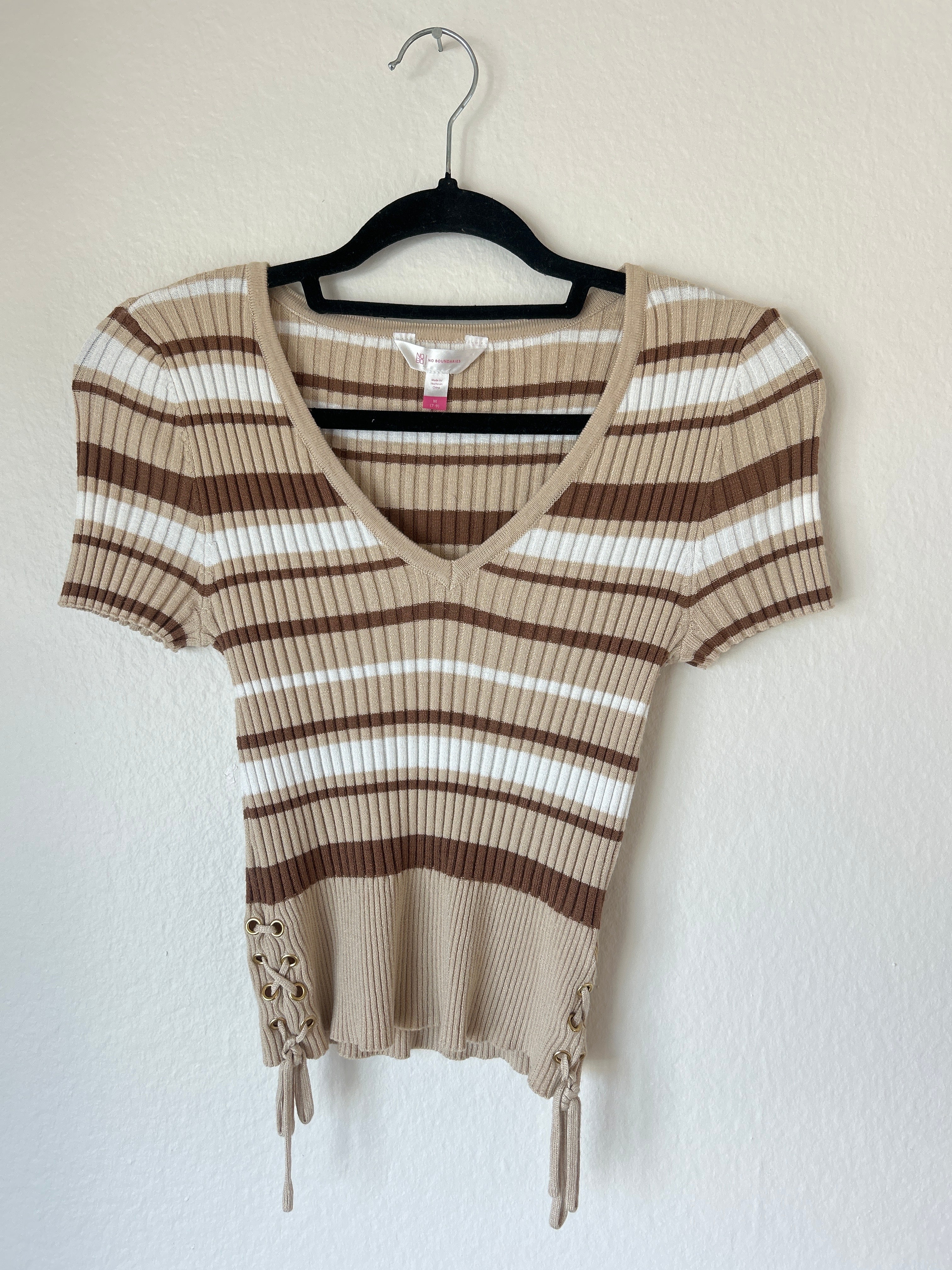 Vintage Y2K V-Neck Tie Top