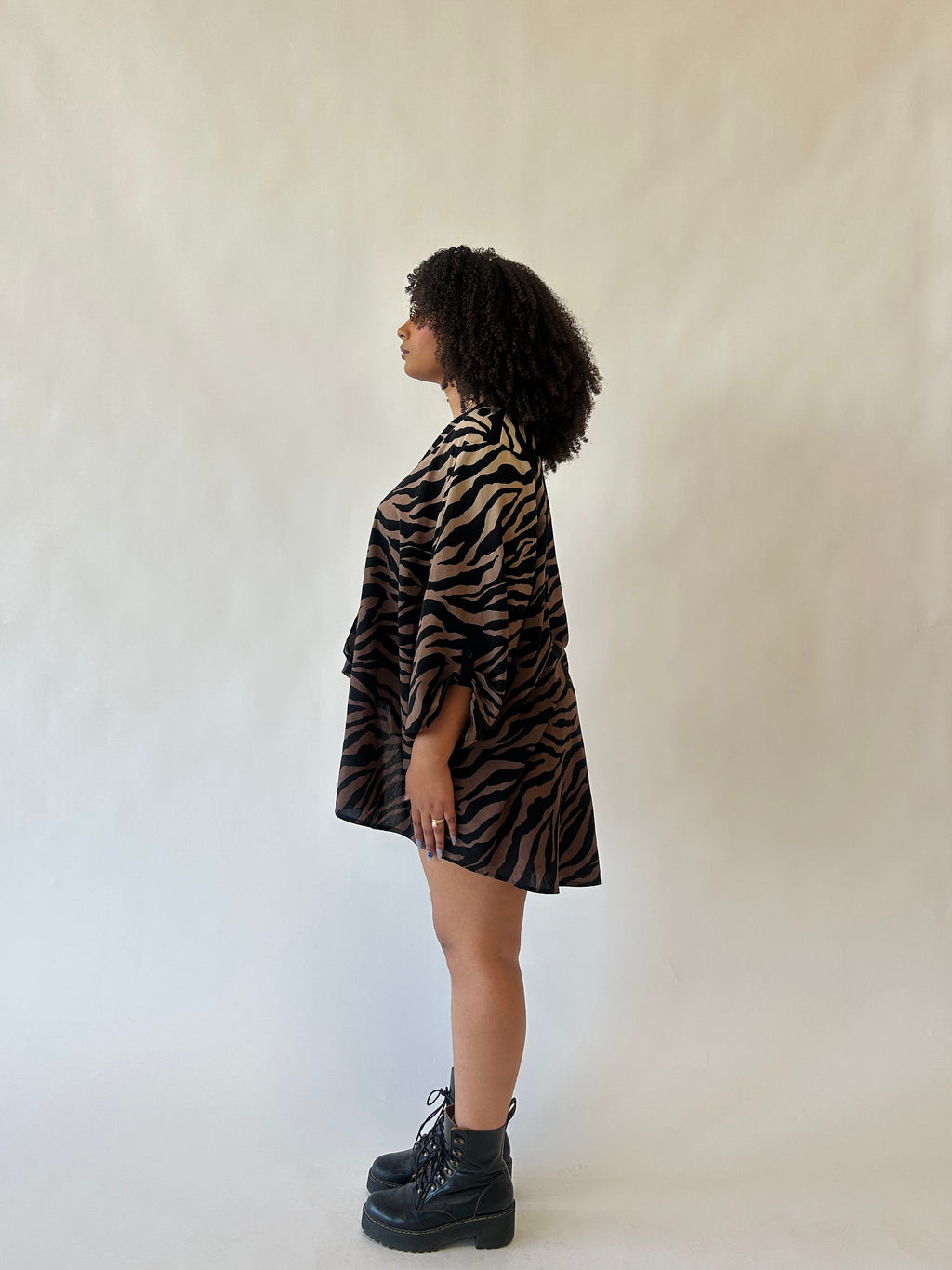 Zebra Print Boho Blouse