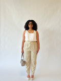 Linen Pearl Button Trouser