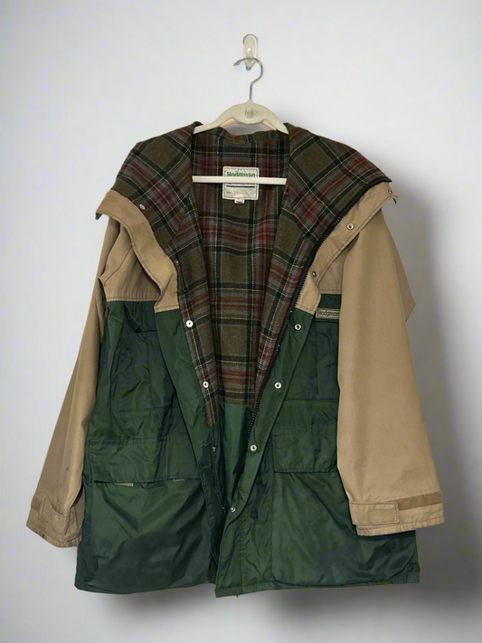 Flannel Green Khaki Hunting Jacket - Size S