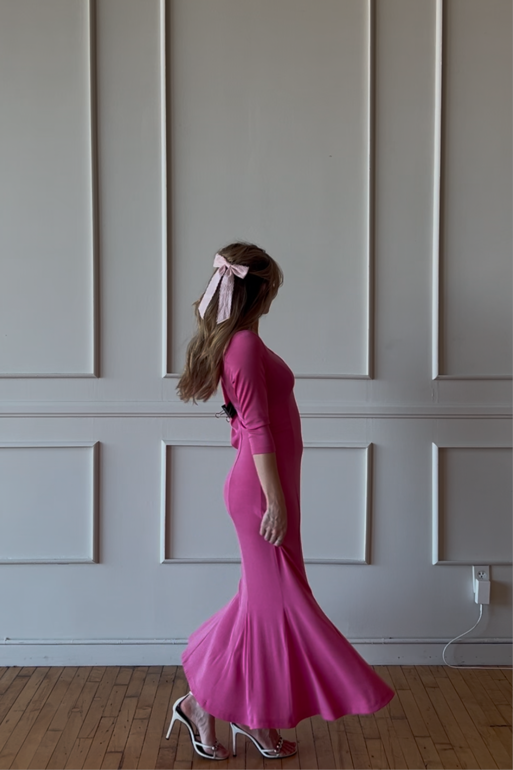 Vintage Pink Nylon Maxi