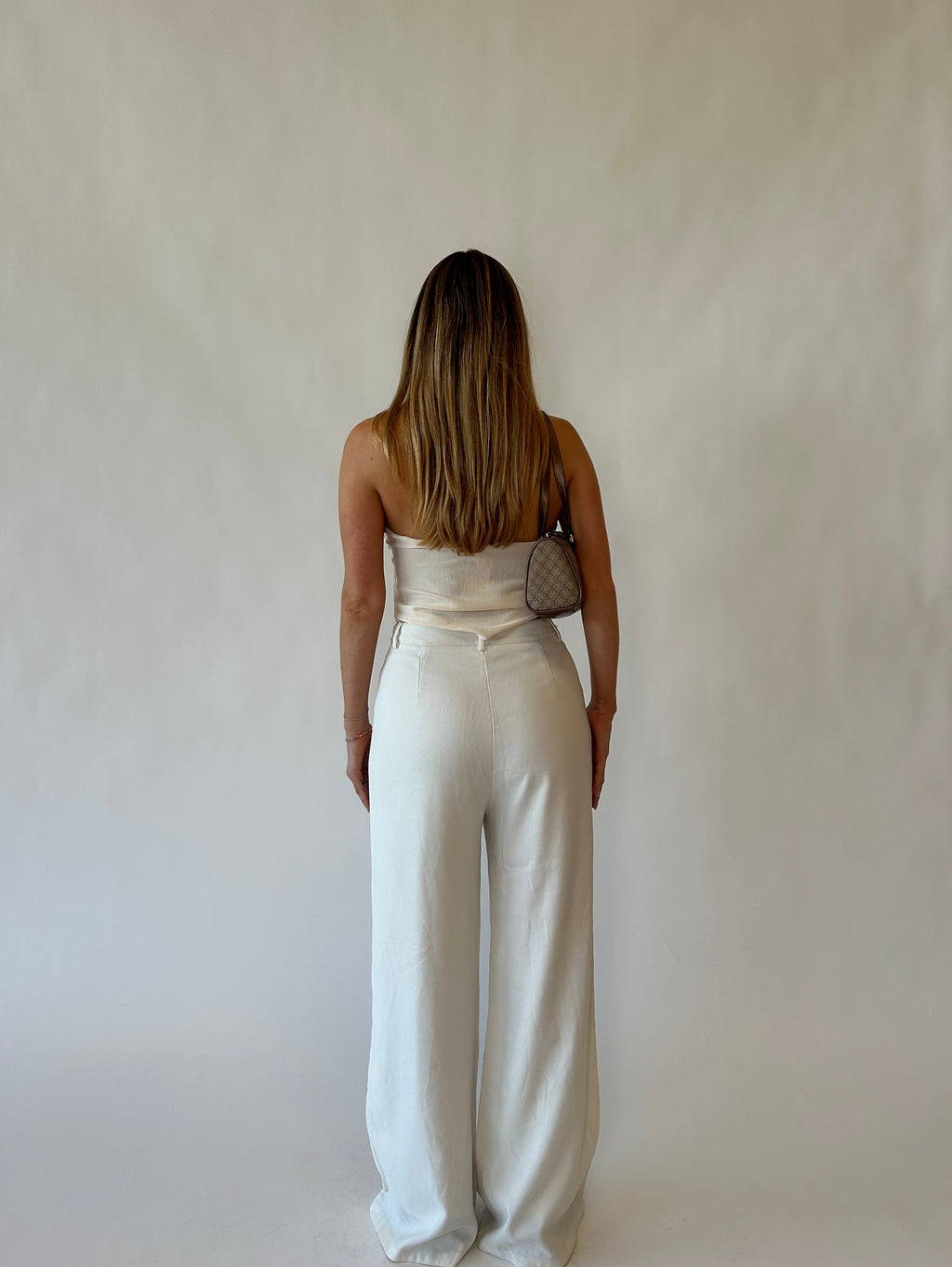 High Waisted Cream Trousers