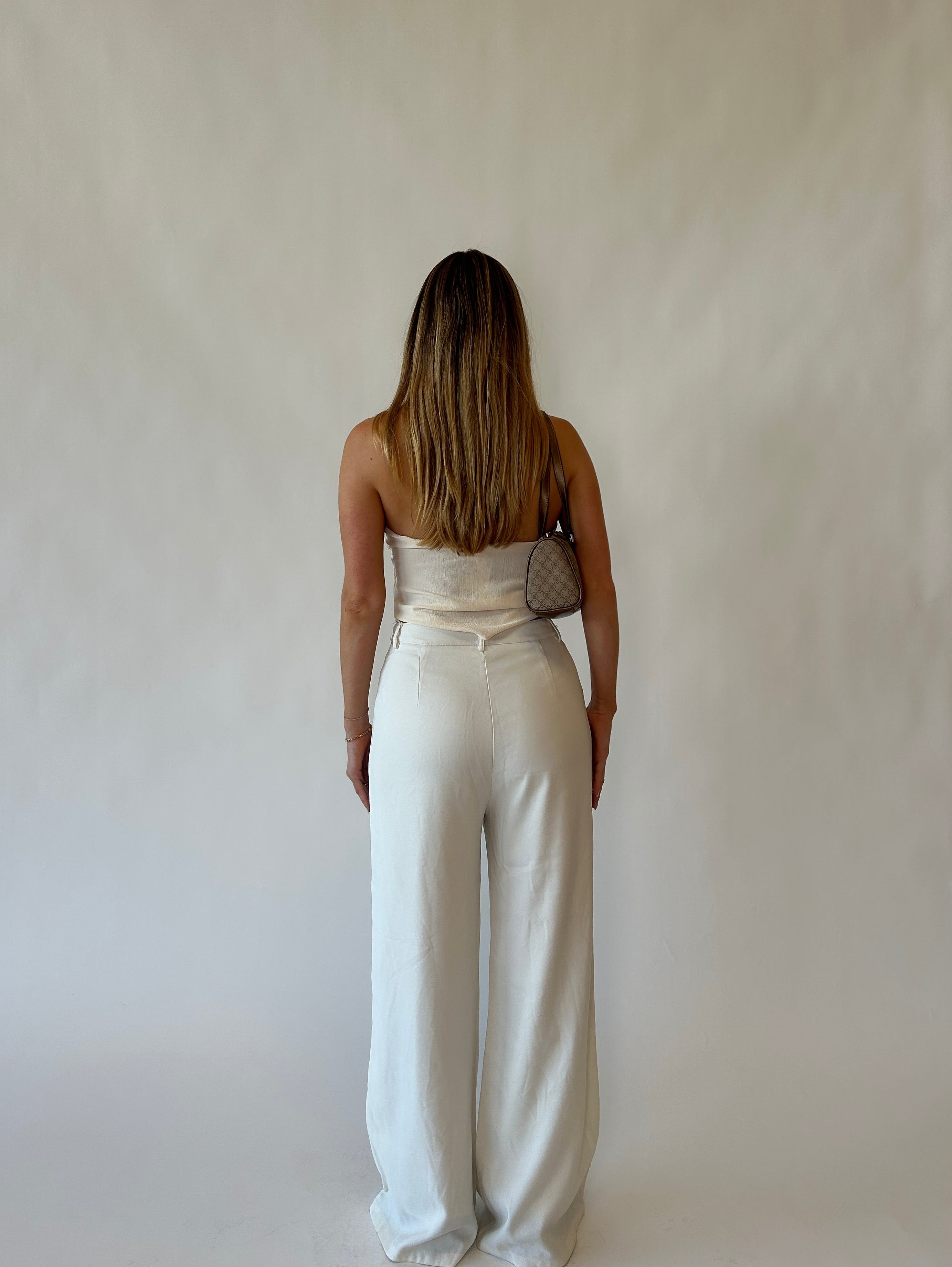 High Waisted Cream Trousers