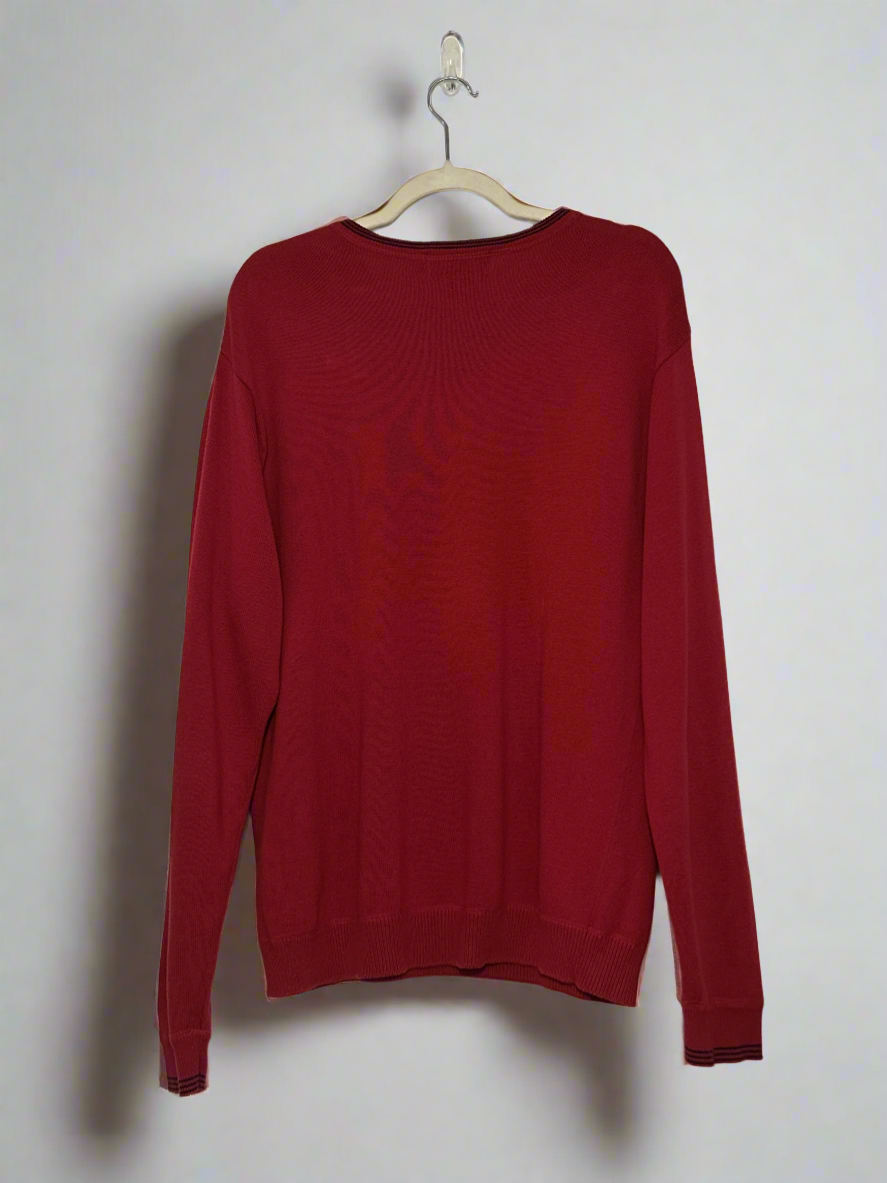 Chaps Red V-Neck Sweater - Size M