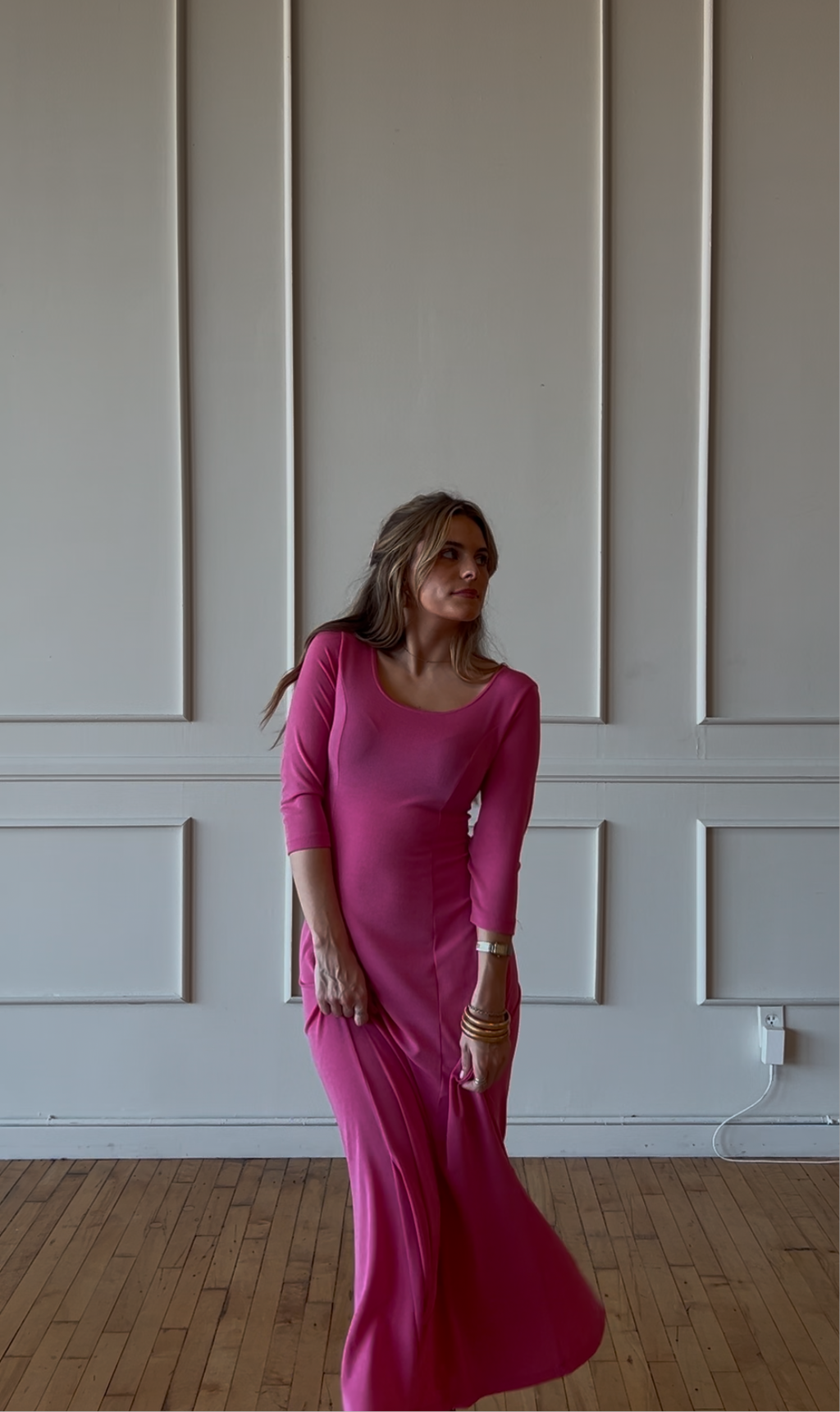 Vintage Pink Nylon Maxi