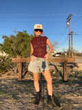 Maroon Lace Short Sleeve