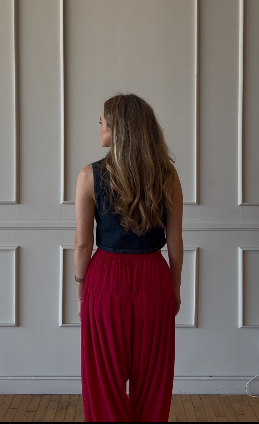 80s Red Parachute Pants