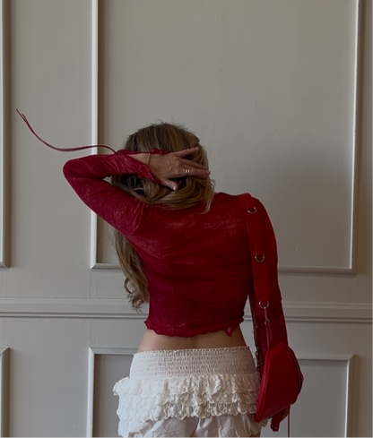 Y2K Red Sparkle Top