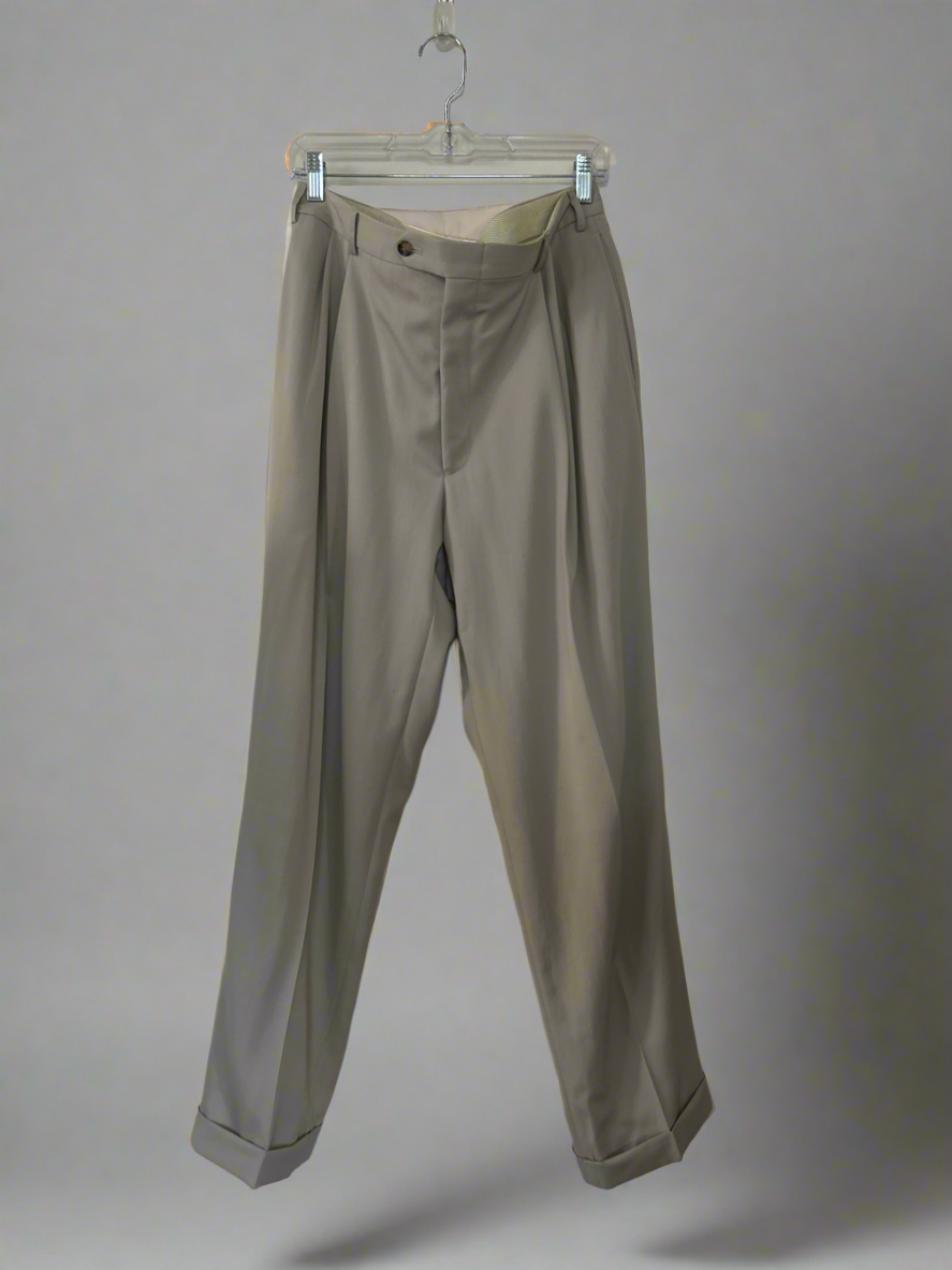 Tan Pleated Trouser - Size 36R (adjusted)