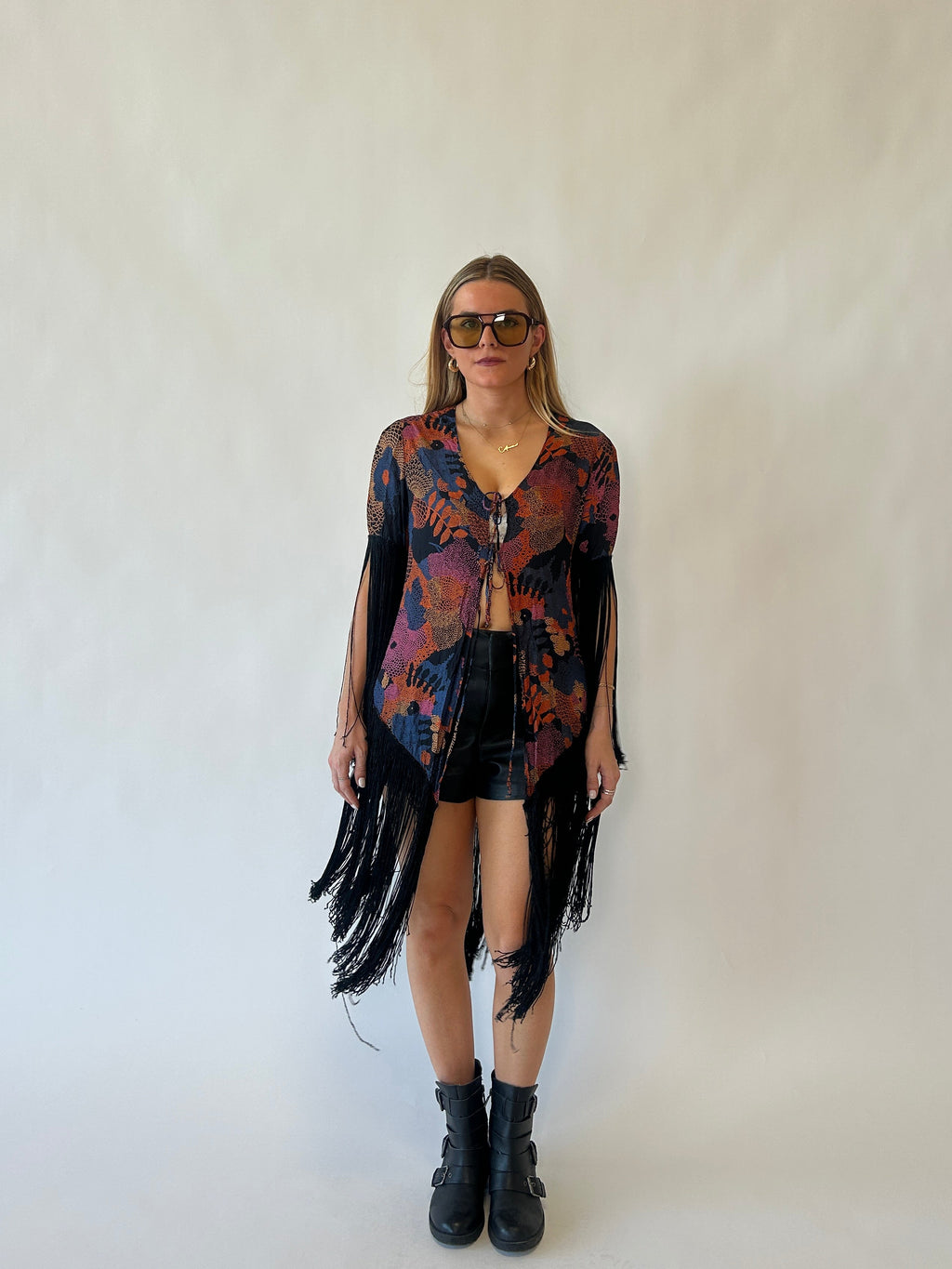 Multicolor Fringe Shawl