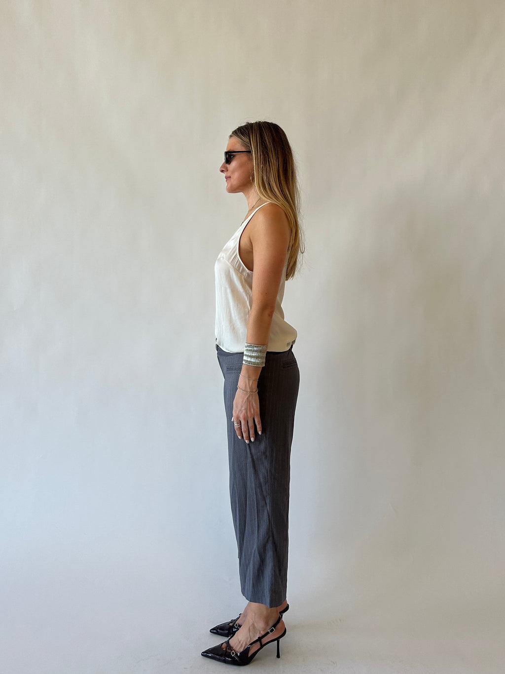 Low Waisted Y2K Pinstripe Capris