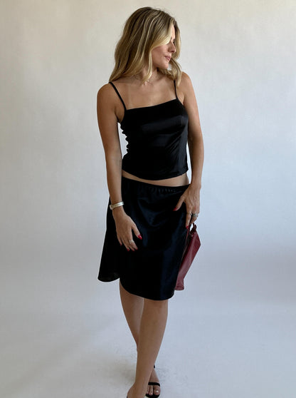 Black Slip Skirt - Size M