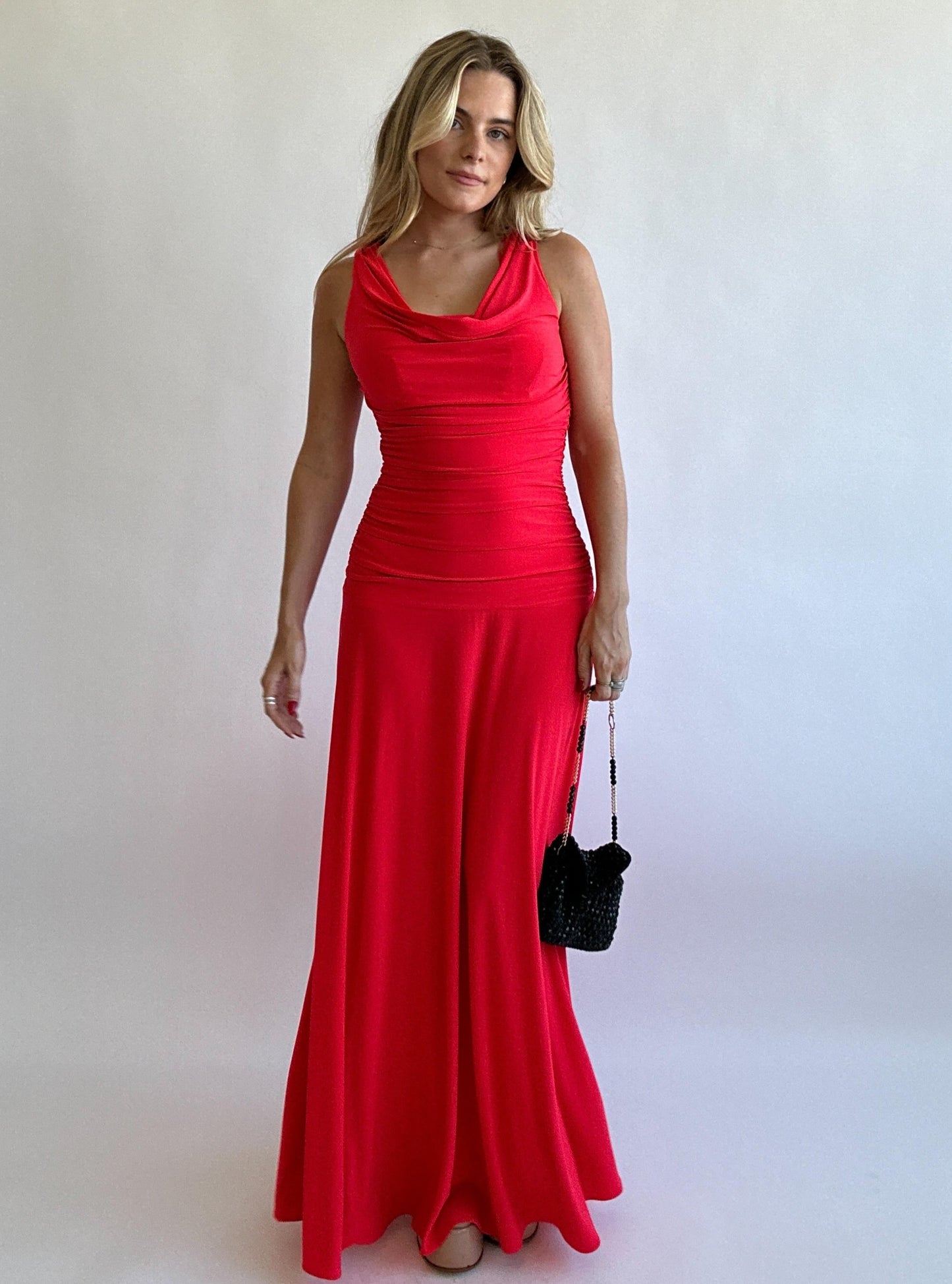 Coral Jersey Gown - Size 6