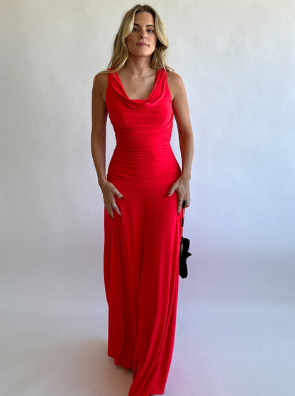 Coral Jersey Gown - Size 6