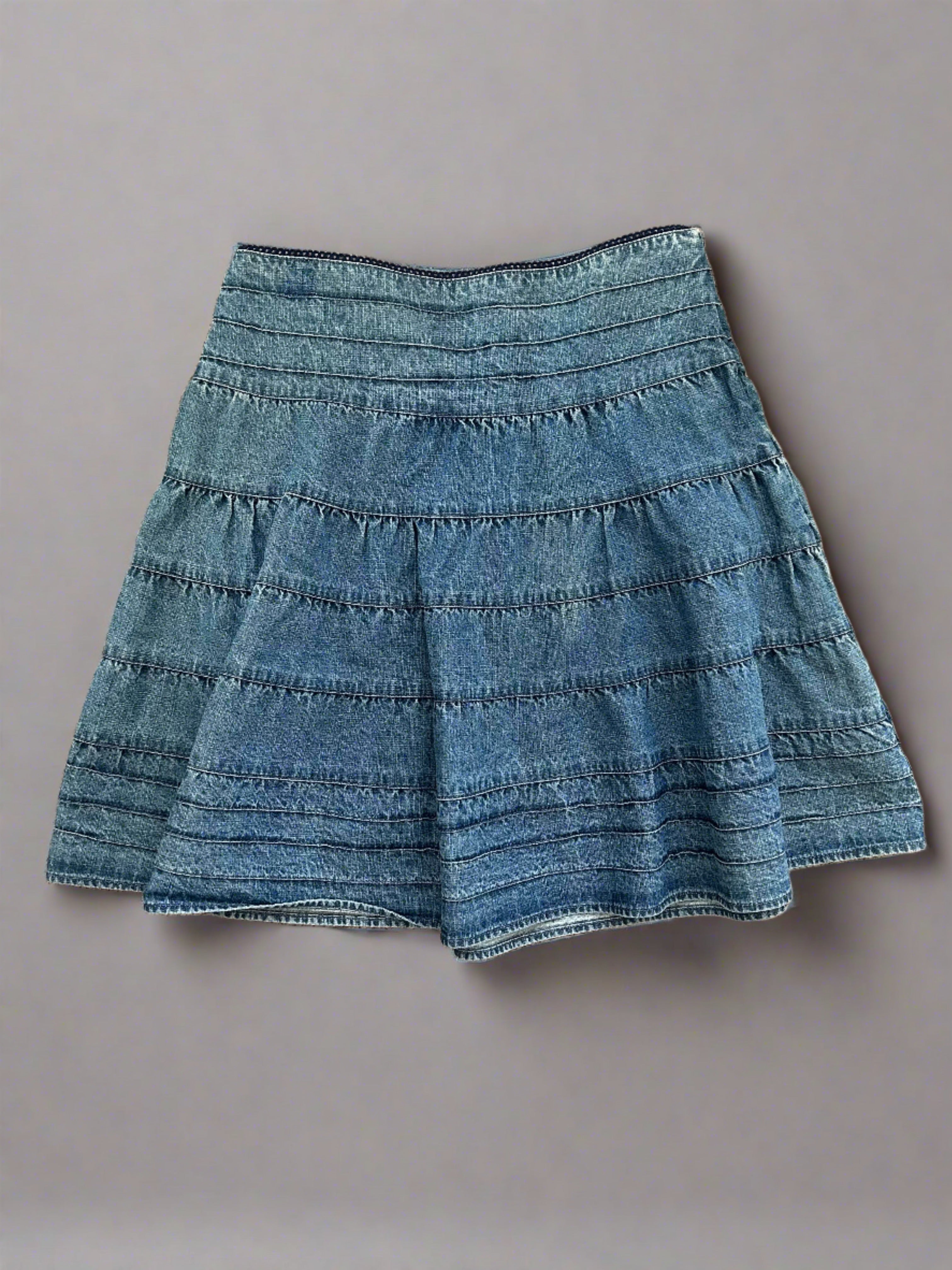 Denim Tiered Skirt - Size 3