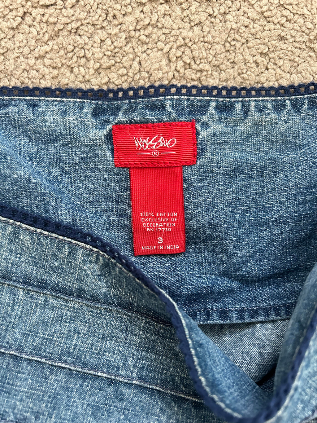 Denim Tiered Skirt - Size 3