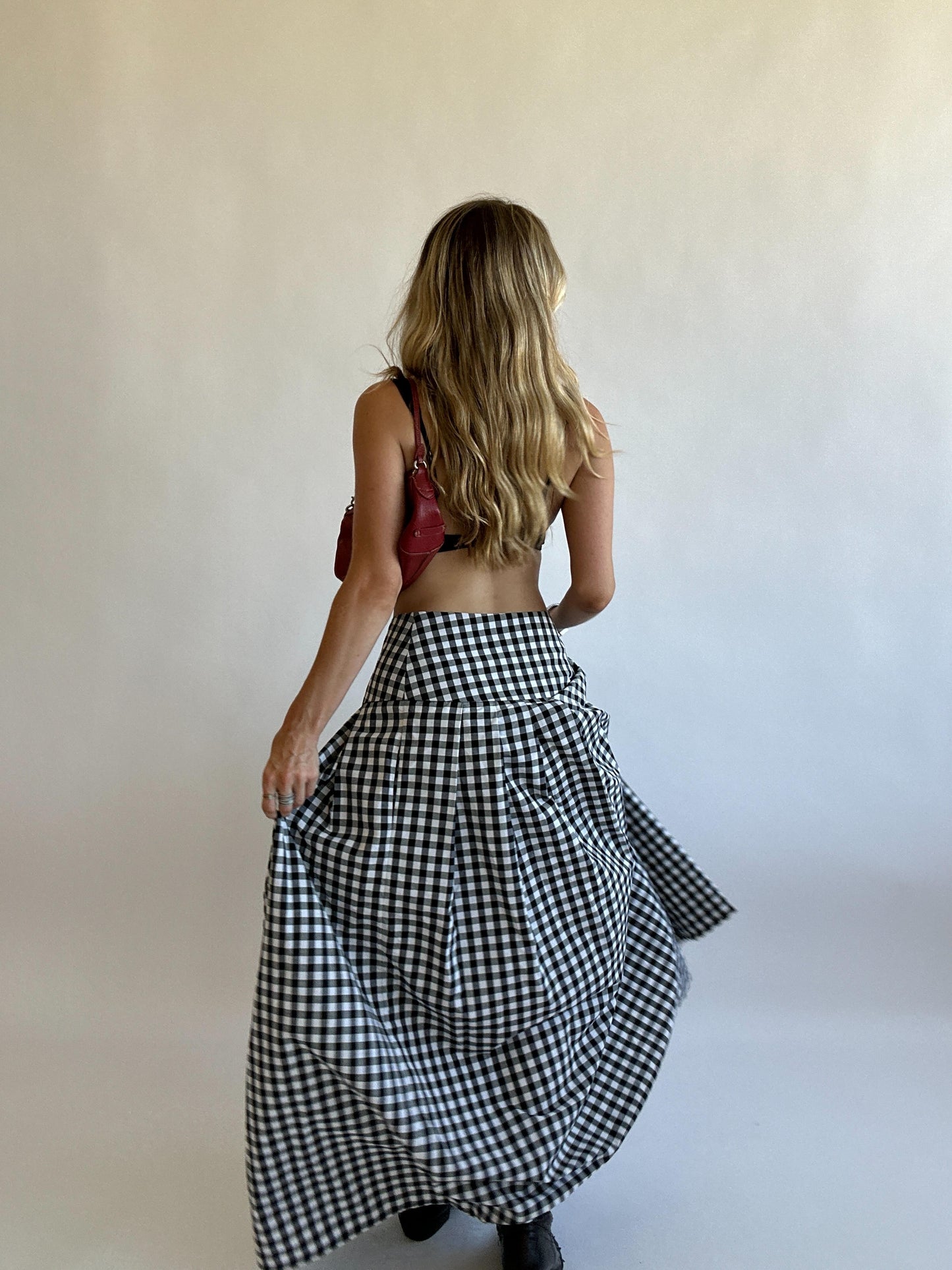 Gingham Maxi Skirt - Size M