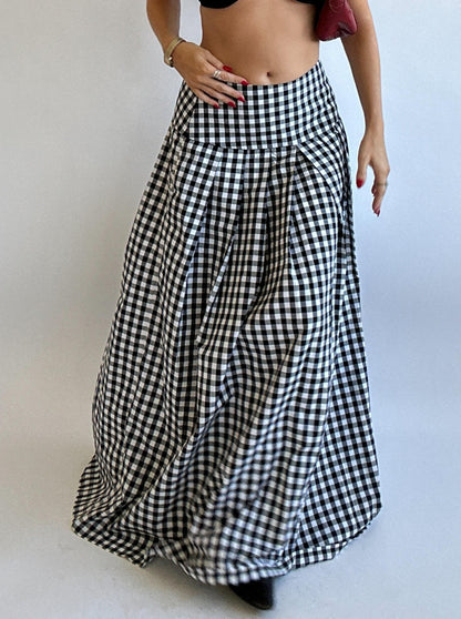 Gingham Maxi Skirt - Size M