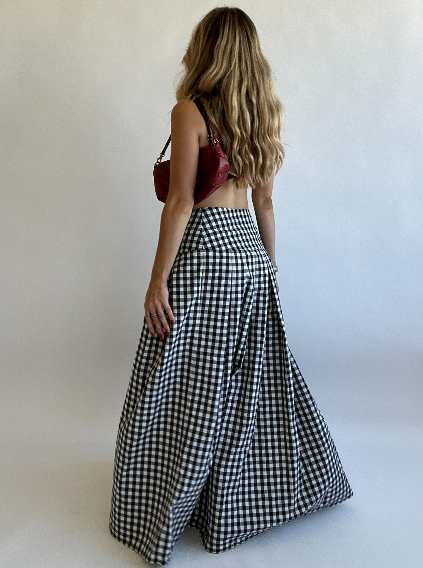 Gingham Maxi Skirt - Size M