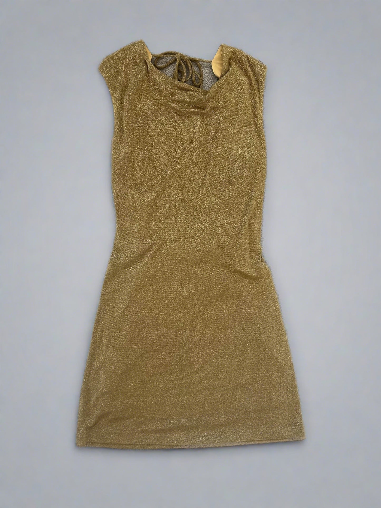 Vintage BCBG Gold Sparkle Mini Dress - Size S