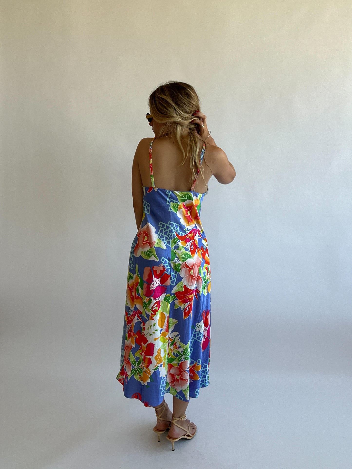 Vibrant Silk Slip Dress - Size M