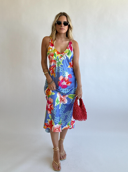 Vibrant Silk Slip Dress - Size M